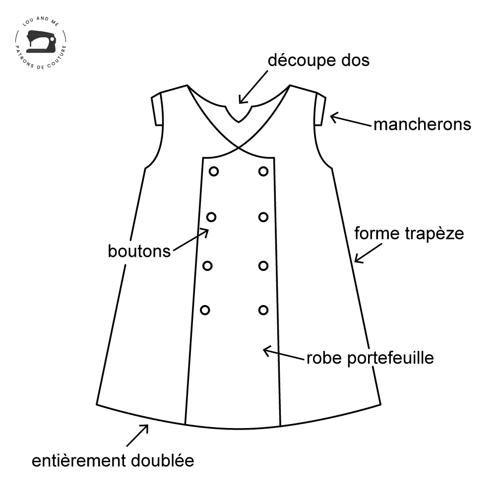patron couture robe portefeuille fille 2 au 12 ans lou and me